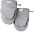 Town & Country Basics Basketweave Soft Silicone Mini Oven Mitt 2-Pack Set, Heat Resistant up to 500F, Flexible Silicone, Non-Slip Grip, Grey, 5.5"x8"