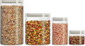Pyrex 4-Pack Glass Canister Set - Lightweight Dry Food Storage Containers with Glass Lids for Kitchen and Pantry Organization