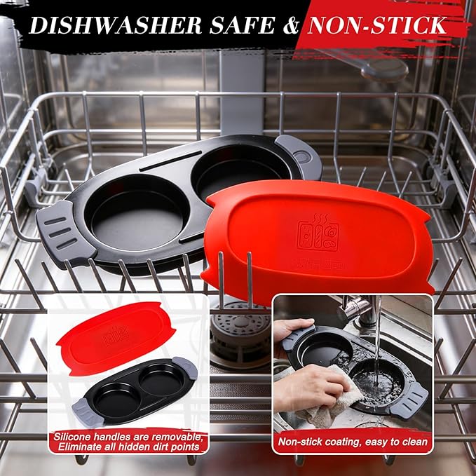 Microwave Egg Cooker Quick-Heat Egg Poacher for Breakfast Sandwiches Microwave Egg Fryer Dishwasher-Safe