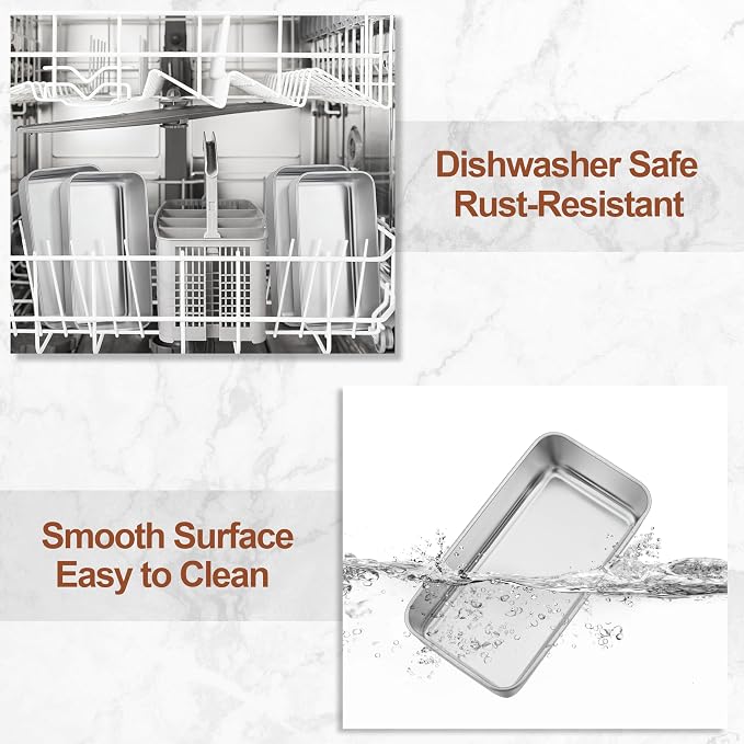 LIANYU 4 Pack Loaf Pans for Baking Bread, 9x5 Inch Bread Pan, Stainless Steel Meatloaf Baking Loaf Tin for Homemade Banana Sourdough, Dishwasher Safe | Stainless Steel Meatloaf Baking Loaf Tin for Homemade Banana Sourdough, Dishwasher Safe, Heavy Duty,...