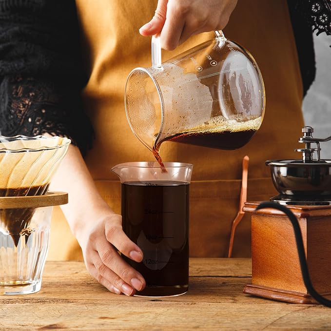 Maxdot 2 Pcs 34 oz French Press Replacement Glass with Scale Universal Replacement Beaker for French Press Tea and Coffee Makers Borosilicate 3.3 Glass Spare Carafe