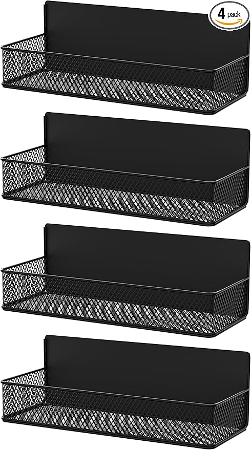 Buyyyit [4 Pack] Magnetic Spice Rack Kitchen Organization Cabinet Refrigerator Seasoning Organizers & Storage Door Shelf Home Pantry