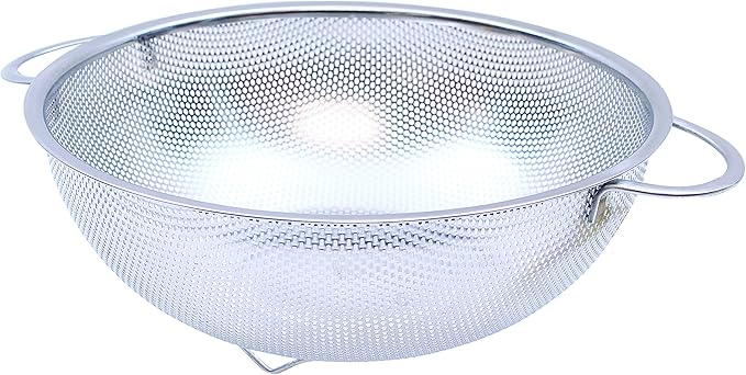 Tablecraft 6 Quart Colander with Handles, Stainless Steel