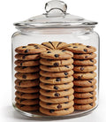 Masthome 1 Gallon Glass Cookie Jar with Airtight Lid, Large Clear Glass Storage Canister, Wide Mouth Food Storage Container for Pantry, Kitchen, Flour, Sugar, Pasta, Cookies, Candy, Dog Treats
