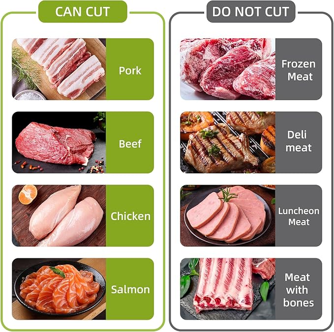 SupMaKin Fresh Meat Slicer, Thickness Adjustable 2 or 4 mm, 17 IN 1 Stainless Steel Manual Meat Cutter, Cleaver Kitchen Knife, Jerky Slicer Suit for Chicken Breast Beef Pork (Gray)