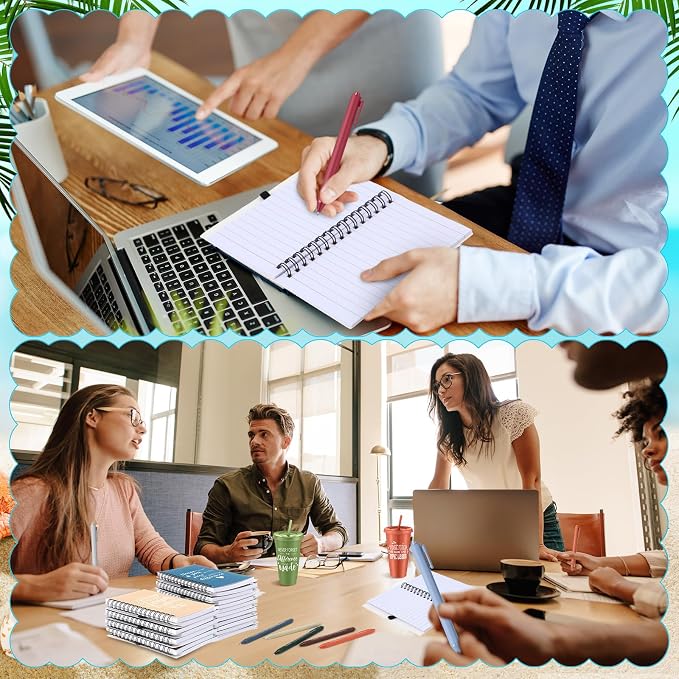 Shellwei 36 Pcs Employee Appreciation Gifts Bulk 24 oz Thank You Tumbler with Lid and Straw Mini Spiral Notebooks and Pens Appreciation Gifts for Team Employee Coworkers Teacher (So Glad)
