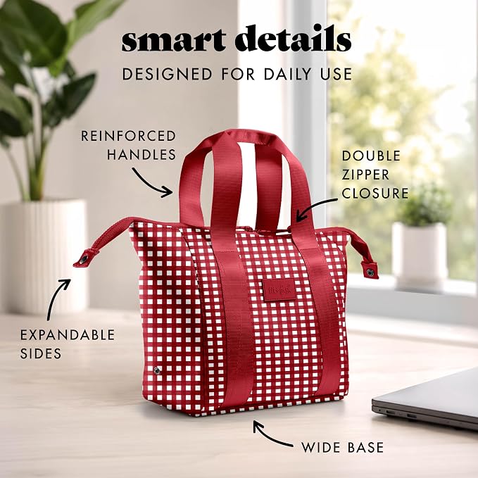 Fit & Fresh Remi Lunch Bag for Women Work – Neoprene Lunch Tote with Containers & Ice Pack, Reusable Meal Prep Lunch Box, Large Capacity, Machine Washable
