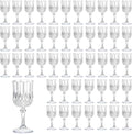 7OZ Plastic Wine Glasses, Reusable Vintage Goblets Unbreakable Drinking Glasses Crystal Water Cups Champagne for Wedding, Parties (48, Clear)