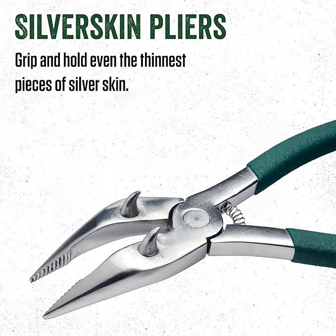 LEM Products SilverSkin Pliers, Pliers for Meat and Game, Stainless Steel, Green
