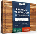 Teakhaus Carving Board with Juice Groove - Extra Large (XL) Teak Wood Cutting Board 24”L x 18”W x 1.5” Thick - Sustainably Harvested & FSC Certified - Knife Friendly with Beeswax Oil Finish