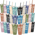 Uiifan 30 Pcs Inspirational Cups Bulk Appreciation Gifts for Employee Coworker Staff Team Thank You Gifts, Office Prizes for Adults Work Party Favors, Associates, Giveaways (Morandi Color)