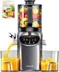 Juicer Machines with 6.5" Large Chute,4-in-1 Cold Press Juicer for Whole Vegetables Fruits,AC Motor,120oz Large Capacity, Makes Juice,Nut Milk & Sorbet,Premium Gray,Easy to Clean.(Advanced Space Gray)