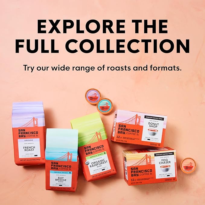 San Francisco Bay K-Cup Coffee Pods, Donut Shop (80 ct), Medium-Light Roast, Commercially Compostable Single-Serve Coffee Pods