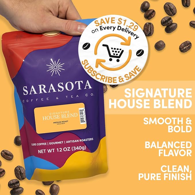 Breakfast Blend Whole Bean Coffee | Medium Roast Whole Bean Coffee Beans | Smooth Low Acid Morning | Specialty Grade | 12 oz