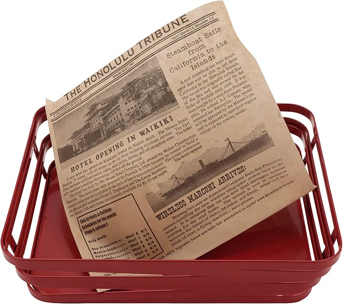 G.E.T. 4-T6000 Appetizer/Serving Basket Tissue Liner Paper, 7" x 7", Honolulu Newsprint (Case of 2000)