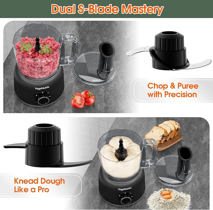 Food Processor and Blender Combo, 88 oz Food Chopper for Meat, Vegetable and Dough, 70 oz 800W Glass Jar Blender with 2 Speeds and Pulse for Smoothie, Nutrient Extractions, and More