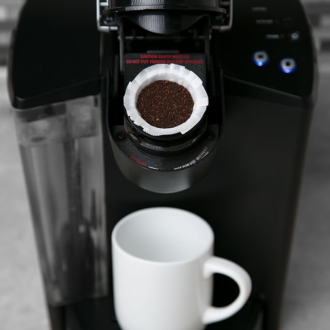 Disposable Paper Coffee Filters 600 count - Compatible with Keurig, K-Cup machines & other Single Serve Coffee Brewer Reusable K Cups - Use Your Own Coffee & Make Your Own Pods - Works with All Brands