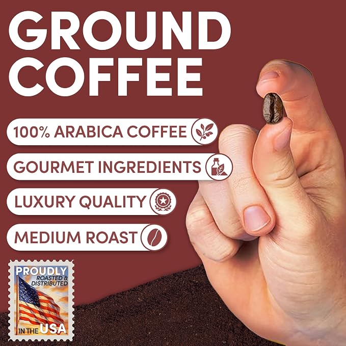 Hazelnut Ground Coffee | Hazelnut Flavored Coffee Medium Roast | Smooth Nutty Gourmet Flavored | Specialty Grade | 12 oz