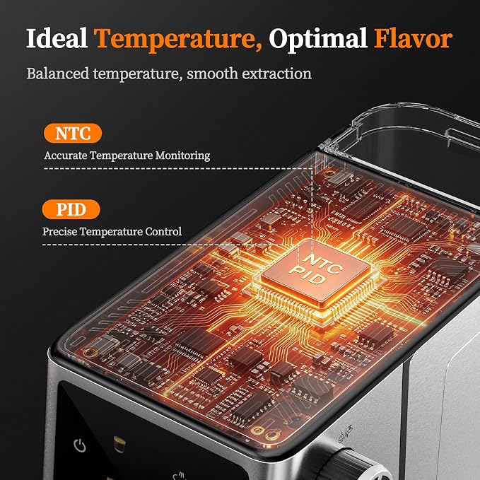 20Bar Espresso Machine with Poweful Milk Frother Rapid Cold Brew, Easy to Use Compact Espresso Maker, Fast Heat 1350W Barista-Quality Home Cappuccino Latte Machine,45oz Water Tank, Silver