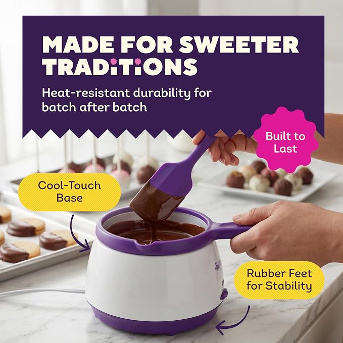 Wilton Candy Melts Candy Melting Pot - Melt Station for Chocolate & Fondue - Features Dishwasher-Safe Insert & Easy-Pour Spout - Fits on a Tabletop - 2.5-Cup Capacity
