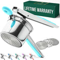 Bellemain Potato Ricer 15 oz with 3 Interchangeable Discs Mash Potato Masher Stainless Steel, Sweet Potato Masher Kitchen Tool Spaetzle Maker Press, Khuon Banh Lot, Spaetzle Noodle(AQUA BLUE), Medium