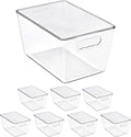 Sorbus Clear Storage Bins with Lids, 8 Pack Large Organization Bins with Handles – Clear Stackable Storage Containers for Storage, Pantry, Fridge, Cabinet, Closet & Kitchen Organization – BPA-Free