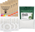 NonScents Refrigerator Deodorizer (4-Count) & Smoke Odor Eliminator Bag - Ultimate Odor Control Bundle for Fridge, Freezer, Cars, & Small Spaces – Fragrance-Free & Long-Lasting