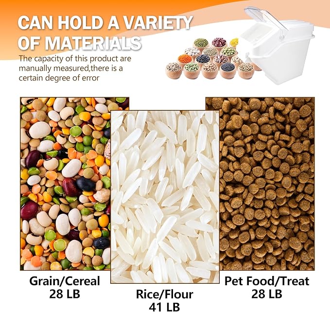 Flour Bin,25 lb Stackable Kitchen Ingredient Storage Container with Lid - Food Pantry Organizer for Flour, Sugar, Rice, Baking,Dog Food Supplies (25lb)
