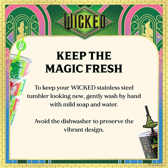 Dragon Glassware Wicked 24 oz Vacuum Insulated Tumbler with Lid and Straw - Tumbler Cup with 2 Straws - Stainless Steel Tumbler with Straw Topper for Water, Iced Tea - Portraits