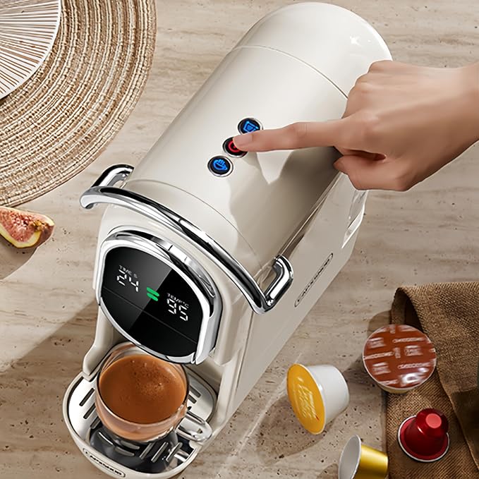 Magician1 Mini Multi-Pod Espresso Coffee Machine for Coffee Pods & Grounds | Fits Nespresso/Dolce Gusto, Blue & ESE Pods, LED Display, Custom Brew Time & Temp, Iced & Hot Brew, For Home & Office, 19 Bar