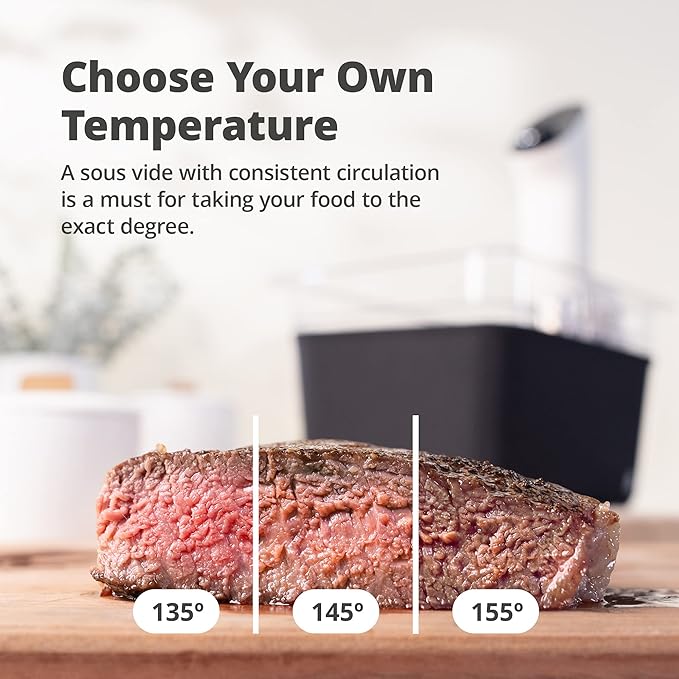 Greater Goods Pro Sous Vide Kit - An 1100 Watt, Powerful, Precise Sous Vide Cooker and Premium, Plastic Container with Sous Vide Rack, Lid, and Neoprene Sleeve | Designed in St. Louis (Birch Kit)