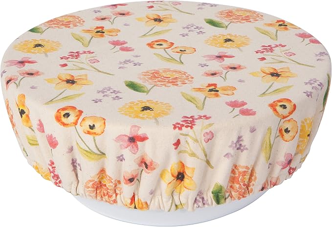 Now Designs Cottage Floral Save It Reusable Cotton Bowl Covers 7.5 and 9.25 inch, Set of 2