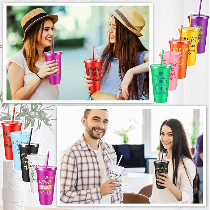 Uiifan 30 Pcs Inspirational Cups Bulk Appreciation Gifts for Employee Coworker Staff Team Thank You Gifts, Office Prizes for Adults Work Party Favors, Associates, Giveaways (Bright Color)