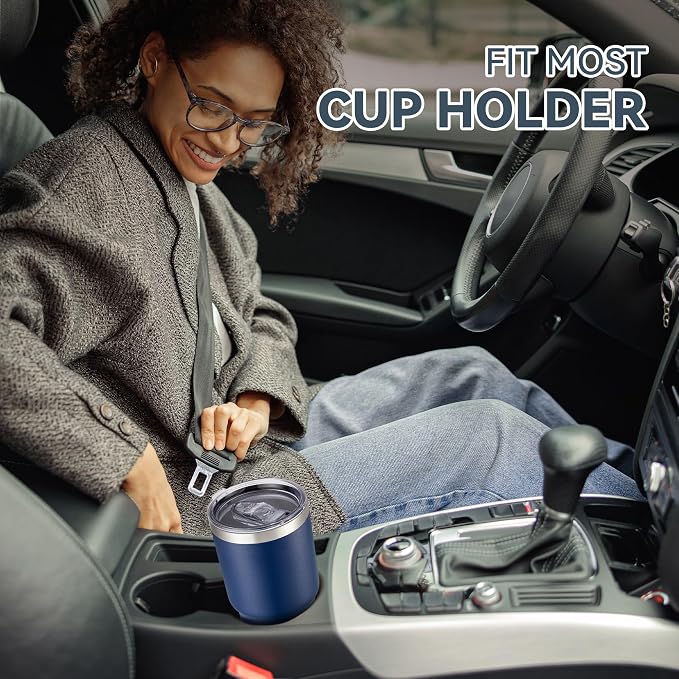 30 oz Tumbler with Lid Stainless Steel Tumblers Bulk Vacuum Insulated Cup Reusable Powder Coated Travel Mug Double Wall Leak Proof Cups Keep Cold Drinks for 12 Hours Navy, Set of 12