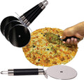 EcoQuality Stainless Steel Pizza Cutter Wheel with Sharp Blade for Cutting Pies, Pizza, Crusts Built in Finger Guard for Safety, Comfortable Grip, Dishwasher Safe - 8.5inch (12)