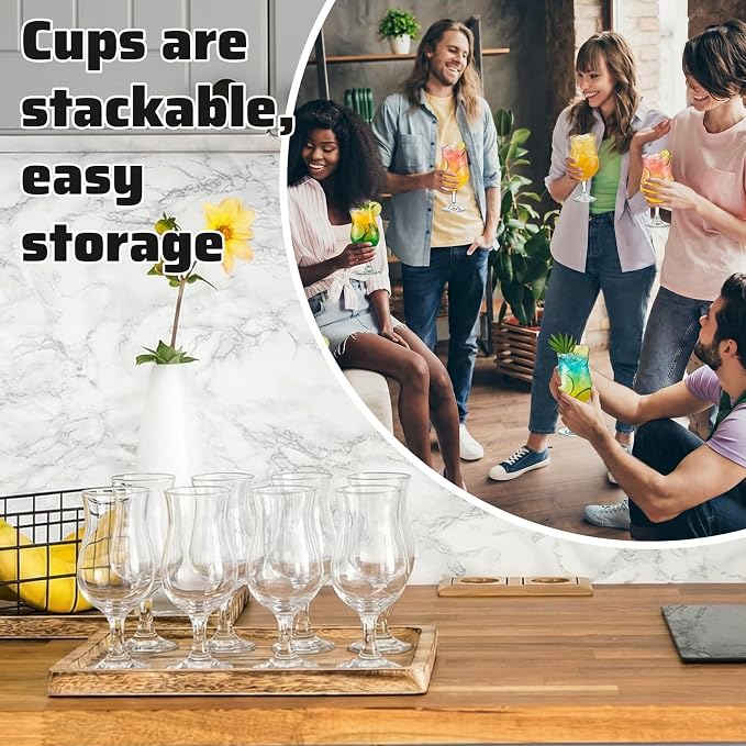 LemonRoad 12 Packs Goblet Cocktail Glasses, 13 oz Tulip Drinking Cups Tall Wine Glasses Multi Purpose Water Goblet for Party Mojito Juice Beer Beverages