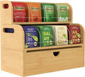 Bamboo Tea Organizer – Stackable Collection (2Tier w/Drawer)