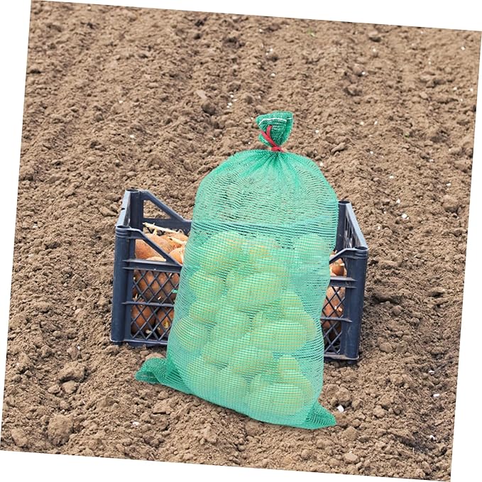 50pcs Onion Storage Mesh Bags Drawstring Produce Bags Mesh Produce Storage for Carrots Garlic Corn