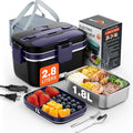 2.8L Electric Heated Lunch Box - 100W Portable Food Warmer for Adults, Leak-Proof & Dishwasher-Safe, Ideal for Car, Truck, Travel, Work, Gift for Men & Women