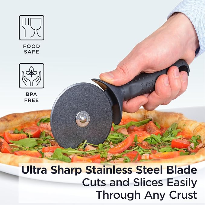 Deiss Lux Heavy Duty Pizza Cutter With Wheel Slicer and Deiss LUX 4.25 Inch Apple Slicer