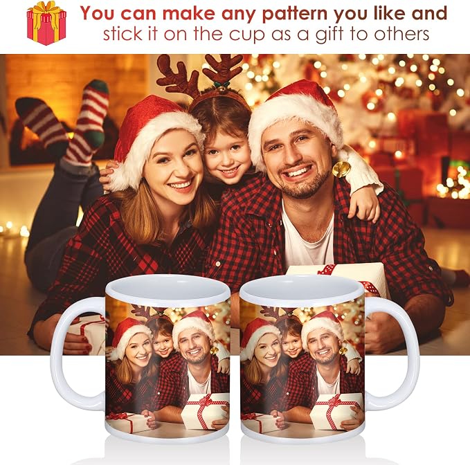 DANALLAN Sublimation Mugs, Premium Coffee Mugs Set of 12 White Ceramic Sublimation Cups 11 oz Christmas Coffee Mug for Soup Tea Milk Latte Hot Chocolate