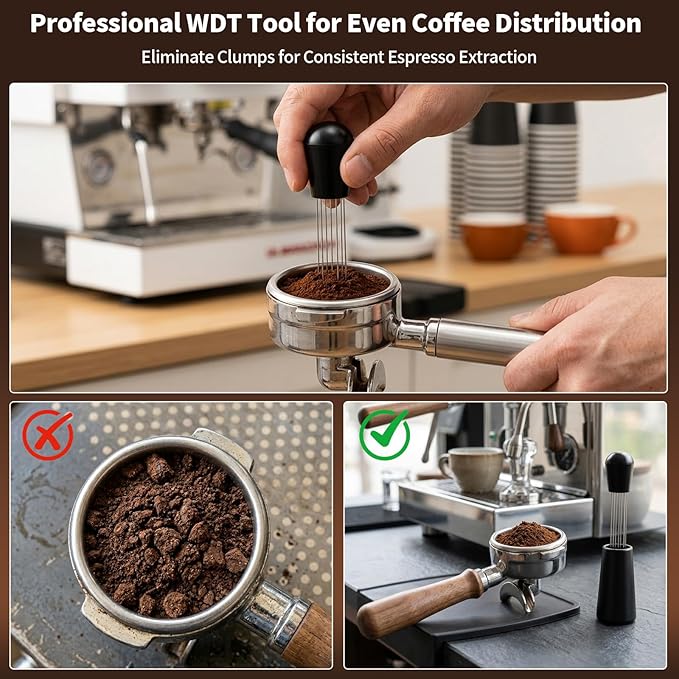 26 PCS Espresso Accessories Kit, Espresso Tamper Kit Coffee Tamper Set, 51mm Espresso Tamper with Spring Loaded Calibrated, 51mm Espresso Filter Paper and Dosing Funnel, WDT Tool