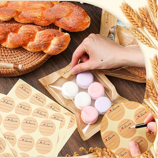 Outus 100 Pcs Cookie Packaging Bags with Seal, 5.1 x 7.5 Inch Bakery Pastry Bags with Window, Heat Sealable Grease Resistant Paper to Go Bake Sleeves for Gift Giving Donut Bread Sandwich (Brown)