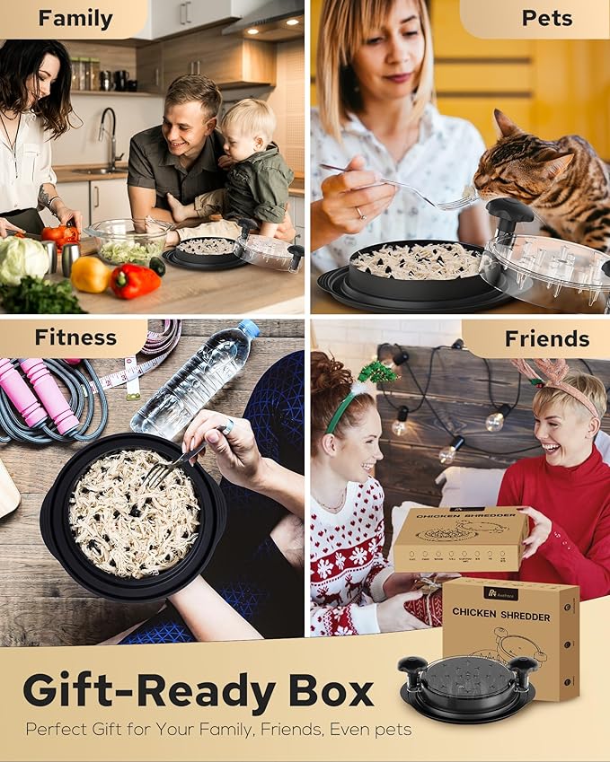 Anti-Slip Base Large Chicken Shredder: Deep Design & Heavy Duty for Chicken/Pork/Beef, Dishwasher Safe & BPA Free, Essential for Cooking Enthusiasts