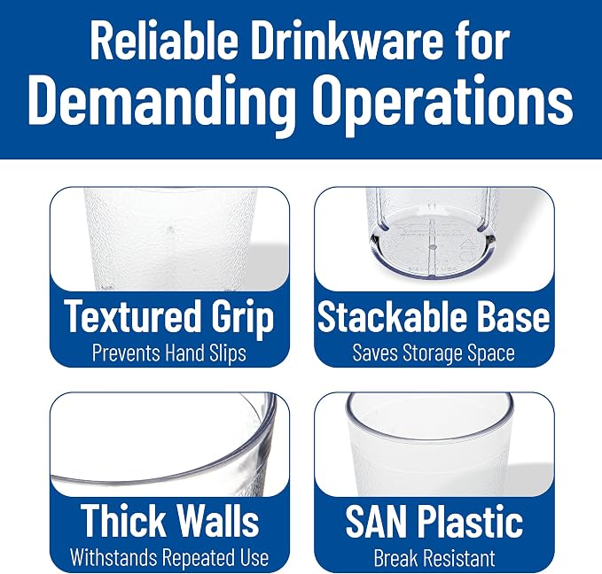 CFS Stackable™ Plastic Tumbler 20 Ounces Clear (Pack of 72)