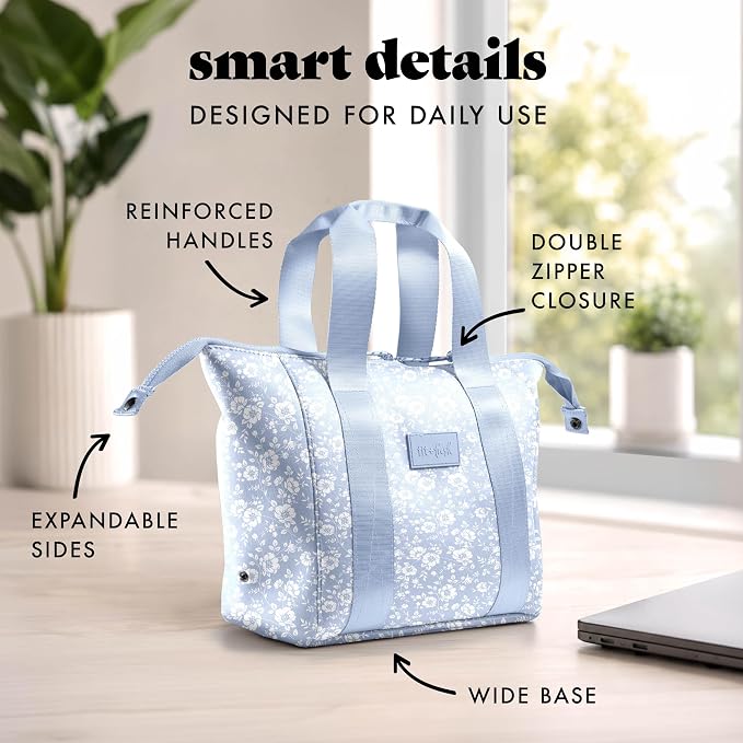 Fit & Fresh Remi Lunch Bag for Women Work – Neoprene Lunch Tote with Containers & Ice Pack, Reusable Meal Prep Lunch Box, Large Capacity, Machine Washable
