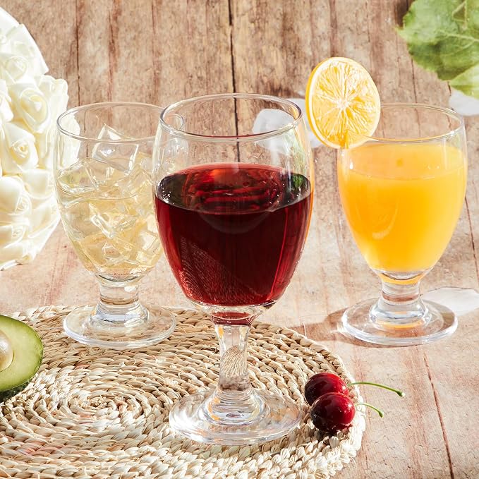 Patelai Set of 18 Water Goblet, 16 oz Clear Drinking Glasses Bulk Dishwasher Safe, Stemmed Water Glass for Juice Wine Beer Tea Sangria Cold Beverages, Reusable Glassware for Home Party Restaurant