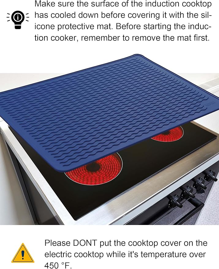 XiFEO Stove Top Covers for Electric Stove, Food Grade Heavy Duty Silicone Glass Stove Top Cover Protector, Induction Cooktop Protector, Heat Resistant Range Ceramic Stove Top Covers Mat, Oven Cover
