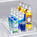 White Drink Organizer for Mini Fridge, Automatic Pusher Soda Can Organizer, Drink Dispenser for Can Beer Holds up to 12 Cans 3 Row (Depth 12.2" x Wide 9.9")