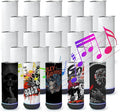 sweet grain Music Speaker Tumbler(25Pack) - 20 oz Sublimation Tumbler Skinny Straight with Speaker, Straw & USB Charging Cable, Music Tumbler Cup - Black